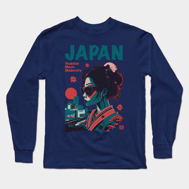 Journey to Japan Long Sleeve T-Shirt by BAJAJU